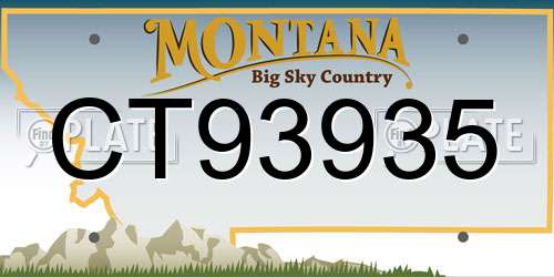 CT93935 Montana License Plate