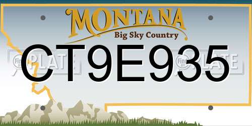 CT9E935 Montana License Plate