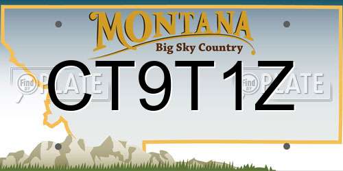 CT9T1Z Montana License Plate
