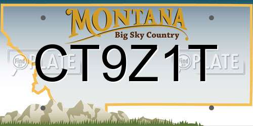 CT9Z1T Montana License Plate