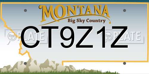 CT9Z1Z Montana License Plate