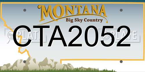 CTA2052 Montana License Plate