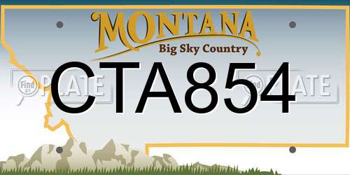 CTA854 Montana License Plate