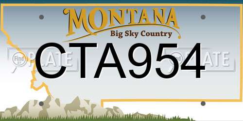CTA954 Montana License Plate