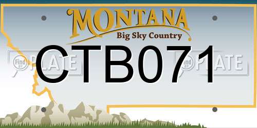 CTB071 Montana License Plate
