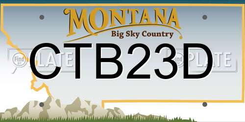 CTB23D Montana License Plate