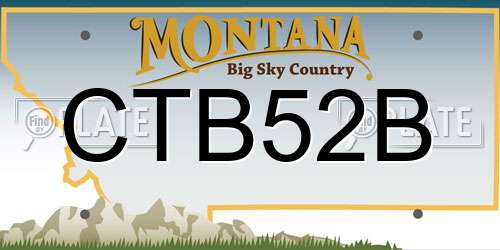 CTB52B Montana License Plate