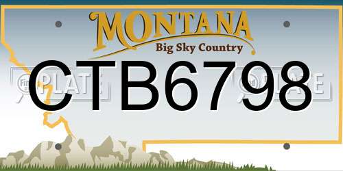 CTB6798 Montana License Plate