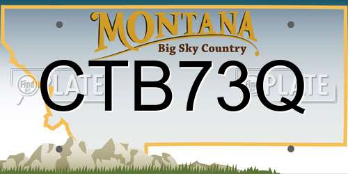 CTB73Q Montana License Plate