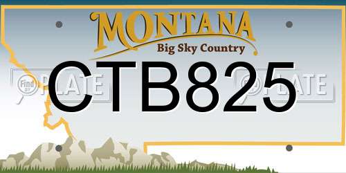 CTB825 Montana License Plate