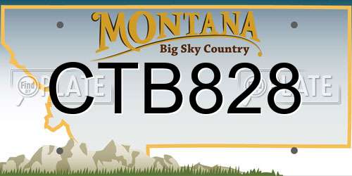 CTB828 Montana License Plate