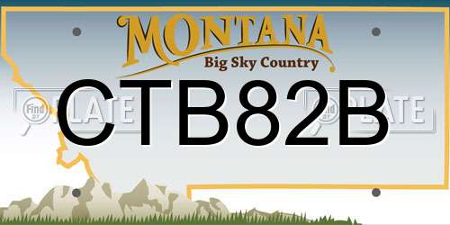CTB82B Montana License Plate