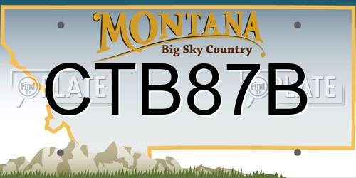CTB87B Montana License Plate