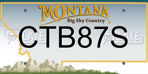 CTB87S Montana License Plate