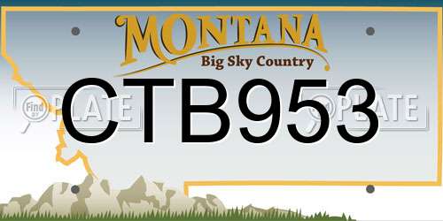 CTB953 Montana License Plate