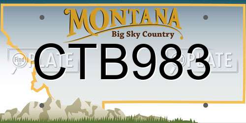 CTB983 Montana License Plate