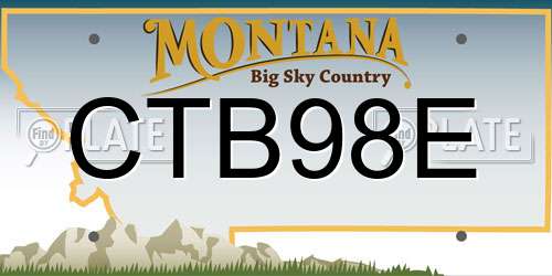 CTB98E Montana License Plate