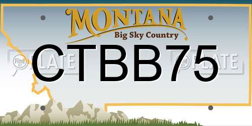 CTBB75 Montana License Plate