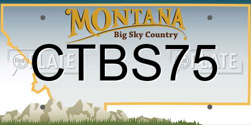 CTBS75 Montana License Plate