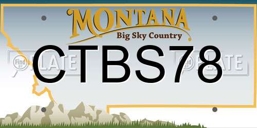 CTBS78 Montana License Plate