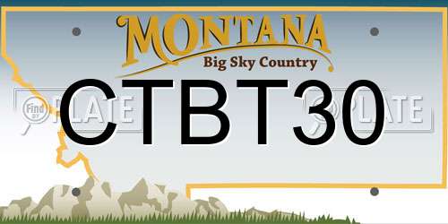 CTBT30 Montana License Plate