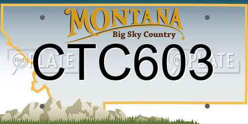 CTC603 Montana License Plate