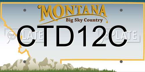 CTD12C Montana License Plate