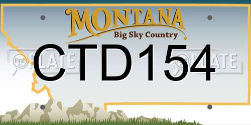 CTD154 Montana License Plate