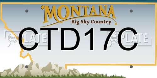 CTD17C Montana License Plate