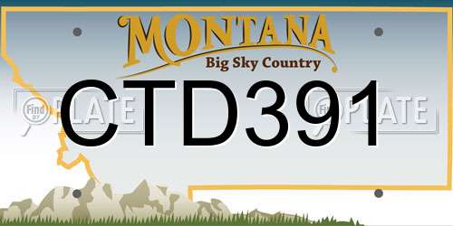 CTD391 Montana License Plate