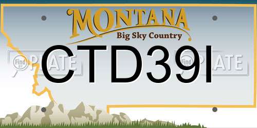 CTD39I Montana License Plate