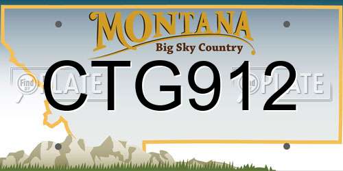 CTG912 Montana License Plate