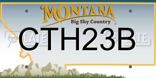 CTH23B Montana License Plate