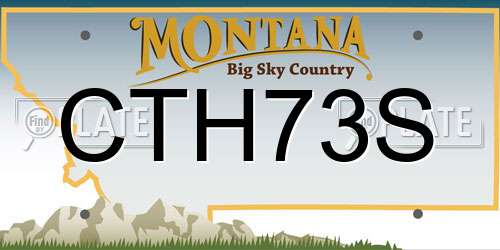 CTH73S Montana License Plate