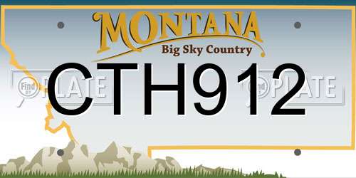CTH912 Montana License Plate