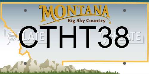 CTHT38 Montana License Plate