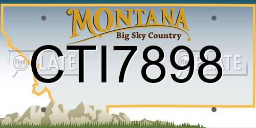 CTI7898 Montana License Plate