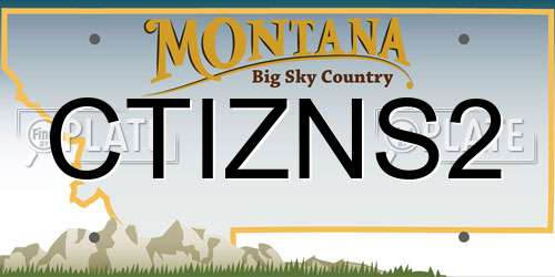 CTIZNS2 Montana License Plate
