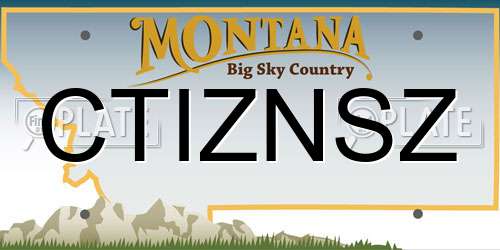 CTIZNSZ Montana License Plate