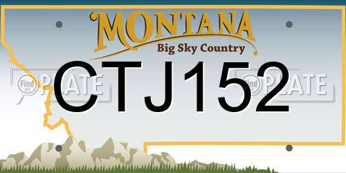 CTJ152 Montana License Plate