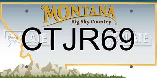 CTJR69 Montana License Plate