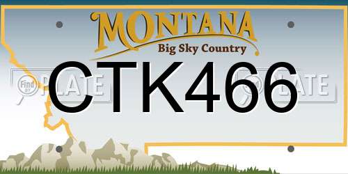 CTK466 Montana License Plate