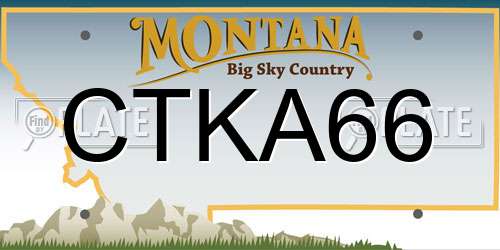 CTKA66 Montana License Plate