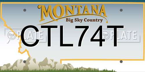 CTL74T Montana License Plate