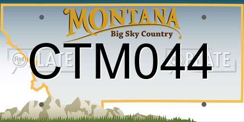 CTM044 Montana License Plate