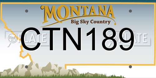 CTN189 Montana License Plate