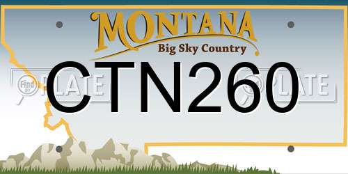 CTN260 Montana License Plate