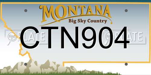 CTN904 Montana License Plate