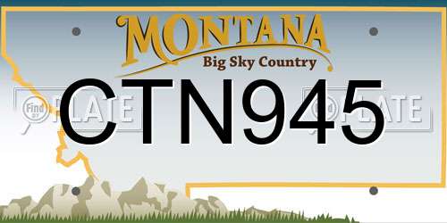 CTN945 Montana License Plate