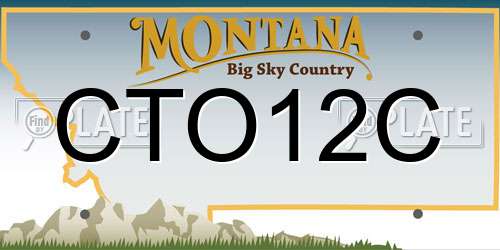 CTO12C Montana License Plate